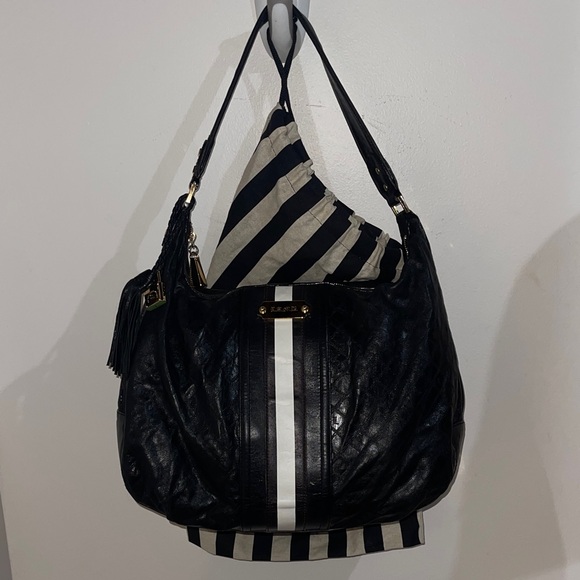 L.A.M.B. Black Leather Shoulder Handbag - Picture 1 of 13